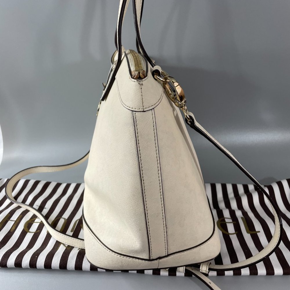 Henri Bendel Cream Satchel with Gold Accents - Picture 3 of 15